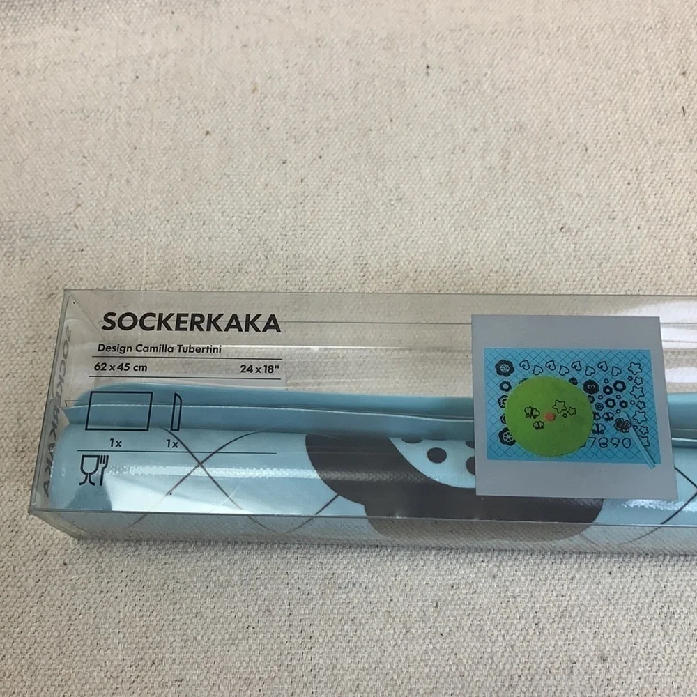 IKEA Sockeraka Baking mat and knife Blue  NWT